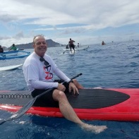 Me on my SUP Awaiting the Hokule'a to arrive